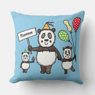 Coussin Panda Party pour enfants personnalisés