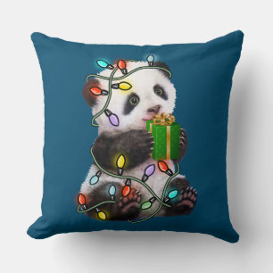 Coussin Panda Tree Flammes de Noël Les Noël