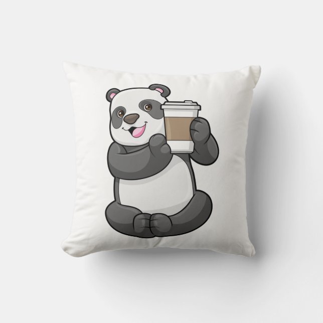 Coussin Panda with Coffee to go (Recto)