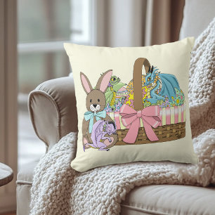 Coussin Panier de Pâques Dragons Fantastiques Mignons et F