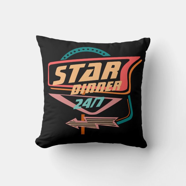 Coussin Panneau de l'espace dîner vintage Star rétro (Recto)