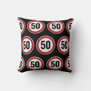 Coussin Panneau de limitation de vitesse pour 50e annivers