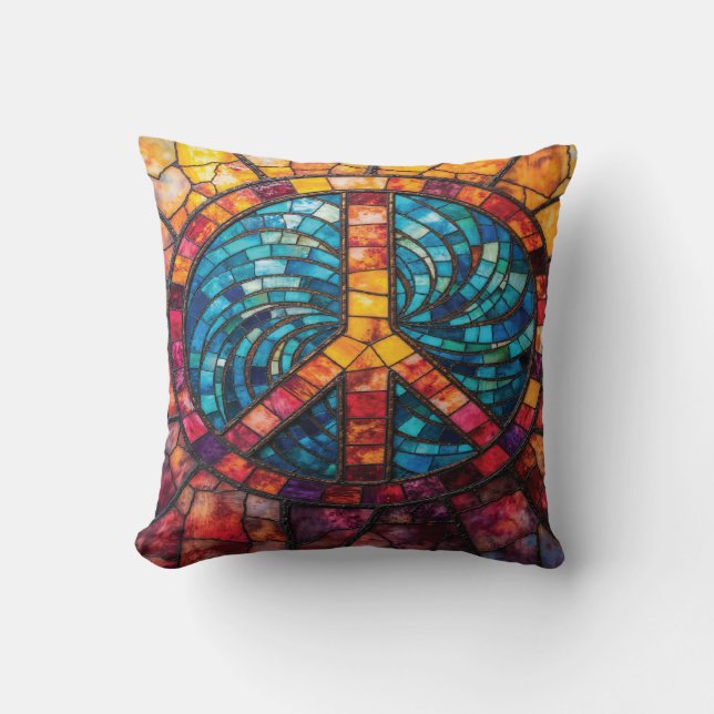 Coussin Panneau de Paix Mosaïque Pilote (Recto)
