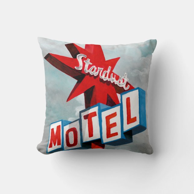 Coussin Panneau du Motel Stardust (Recto)
