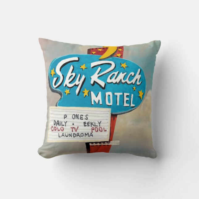 Coussin Panneau Sky Ranch Motel (Recto)