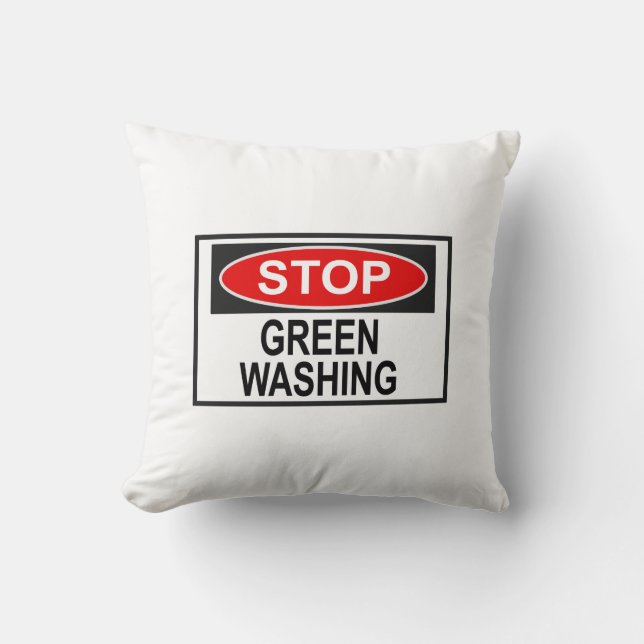 Coussin Panneau Stop Greenwash (1) (Recto)