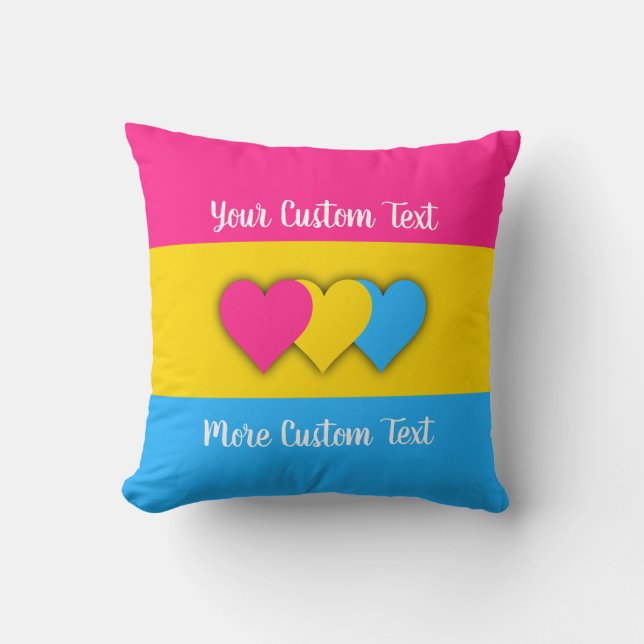 Coussin Pansexuality pride flag with text (Recto)