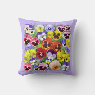 Coussin Pansies colorées Lancer l'oreiller