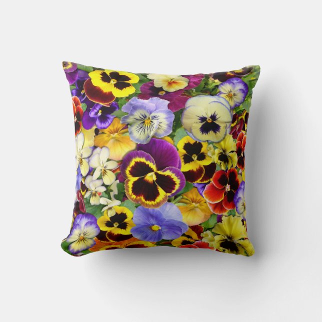 Coussin Pansies d'été (Recto)