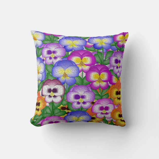 Coussin Pansies Lancer l'oreiller (Recto)