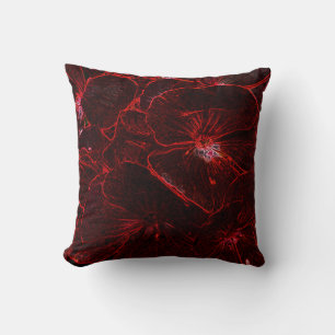 Coussin Pansies rouges néon