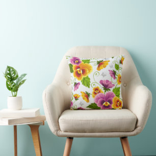 Coussin Pansies vibrantes Lancer l'oreiller
