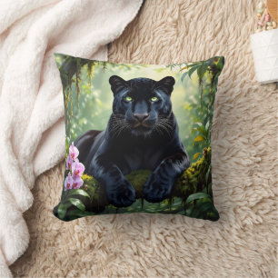 Coussin Panthère noire dans la jungle