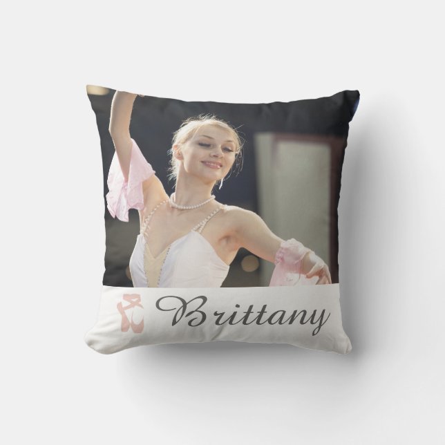 Coussin Pantoufles personnalisées de nom de ballerine de (Recto)