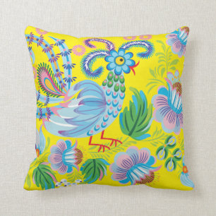 Coussin Paon bleu