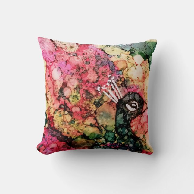 Coussin Paon brillant (Recto)