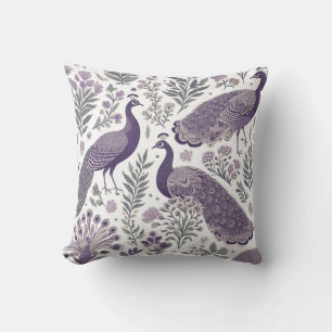 Coussin Paon Pourpre Toile 