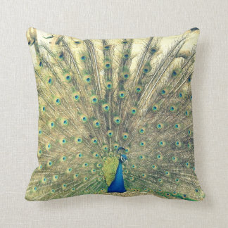 Coussin Paon vintage