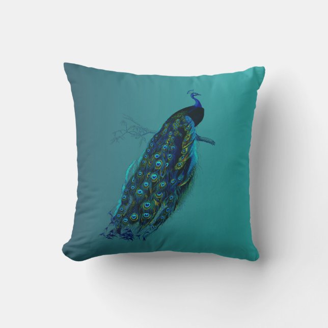 Coussin Paon vintage (Recto)