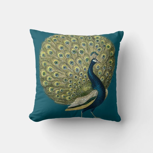 Coussin Paon vintage (Recto)