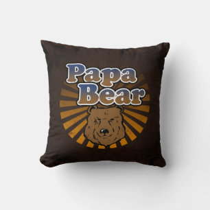 Coussin Papa Bear, Fête des pères Cool Vintage Look