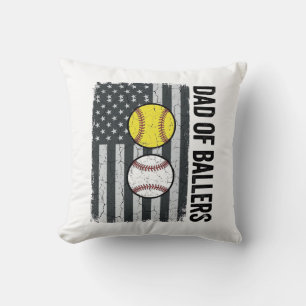 Coussin Papa de Ballers Softball Baseball Patriotique