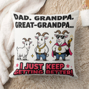 Coussin Papa grand-grand-grand-grand-père Évolution chèvre