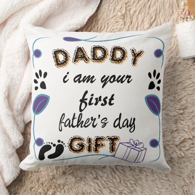 Coussin Papa, je suis votre premier père gardien de cadeau (Couverture)