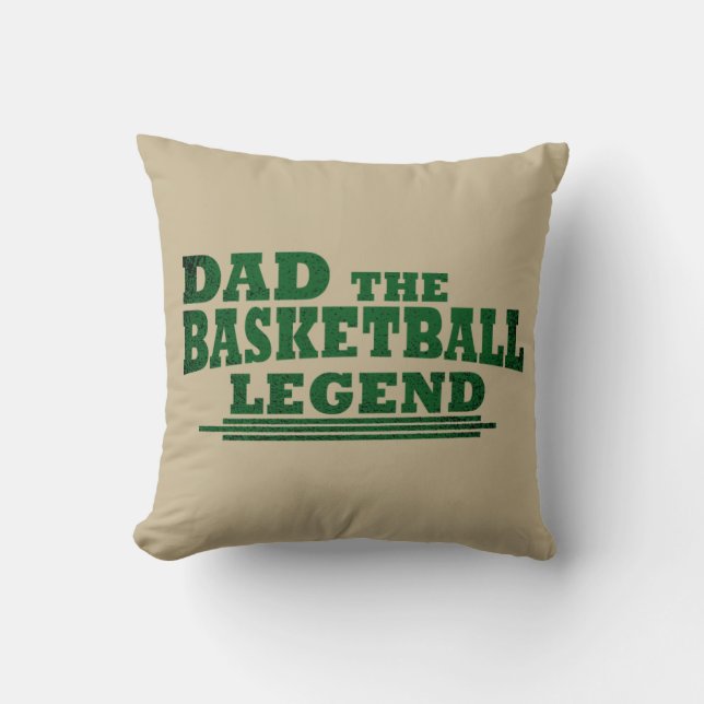 Coussin Papa la légende du basket-ball drôle cadeaux de fê (Recto)