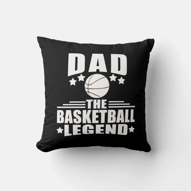 Coussin Papa la légende du basket-ball drôle cadeaux de fê (Recto)