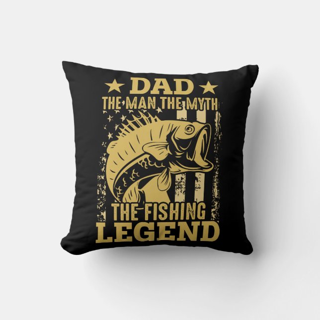 Coussin Papa - L'Homme, Le Mythe, La Légende De La Pêche (Recto)