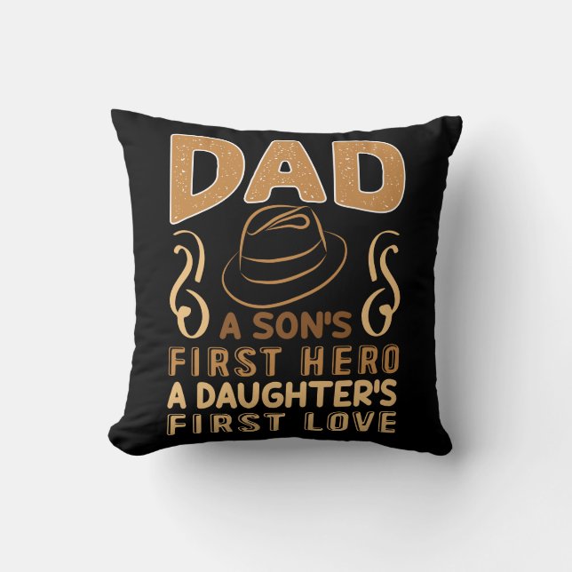 Coussin Papa - Premier héros du fils, premier amour de la  (Recto)