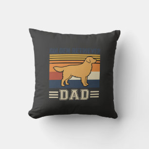 Coussin Papa Retriever doré Chien Rétro