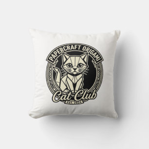 Coussin Papercraft Origami Chat Drôle Chat Graphique - Pap