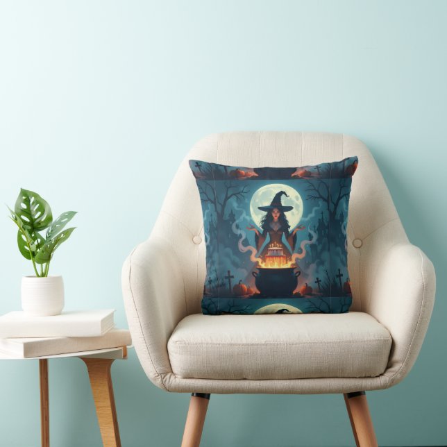 Coussin Papier d'emballage cadeau Halloween (Chaise)