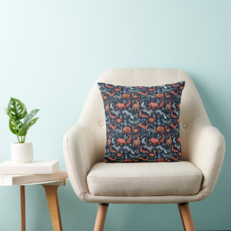 Coussin Papier d'emballage d'animaux de la forêt scandinav