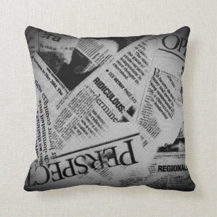 Coussin Papier journal de titres