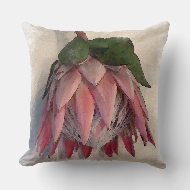 Coussin papier King Protea Watercolor (Recto)