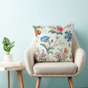 Coussin Papier peint antique floral France 1830