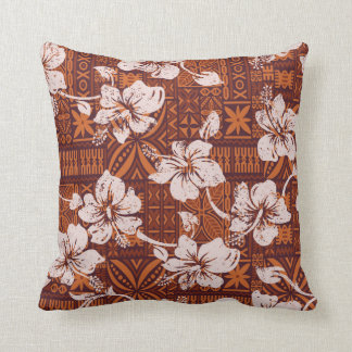 Coussin Papier peint pour fleurs d'hibiscus vintage hawaïe