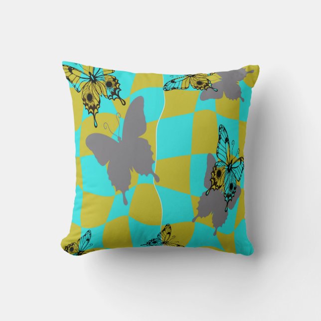 Coussin Papillon Abstrait Coloré  (Recto)