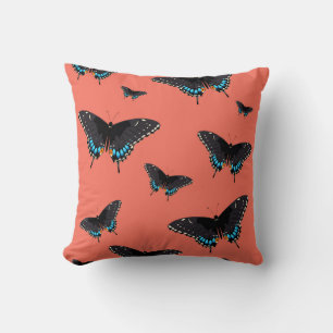 Coussin Papillon Art Monarque Imprime Pink Butterfly Trans