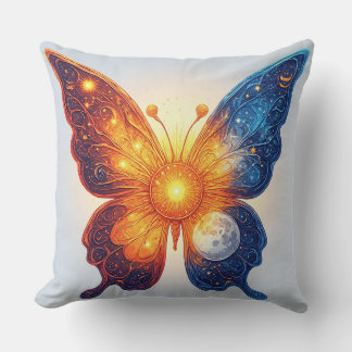 Coussin Papillon bicolore sur soleil brillant