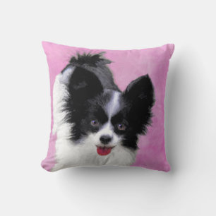 Coussin Papillon (blanc et noir) Peinture - Chien Art