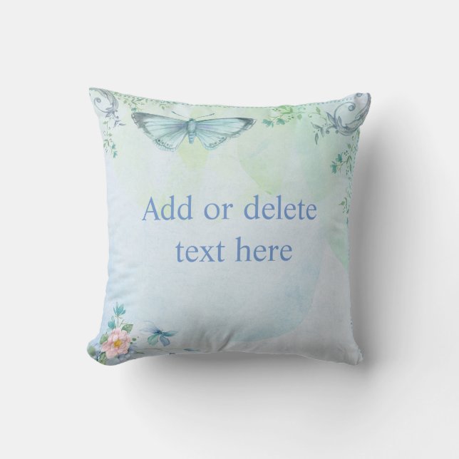 Coussin Papillon bleu (Recto)