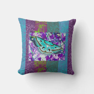 Coussin papillon bleu