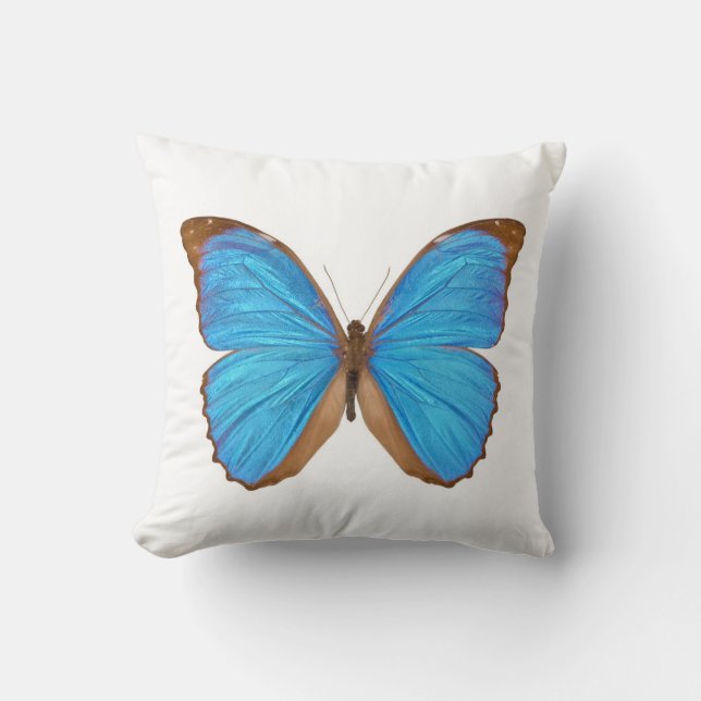 Coussin Papillon bleu de Morpho (Recto)