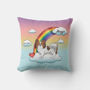 Coussin Papillon Brun Rouge Mémorial Arc-en-Ciel Chien Mig