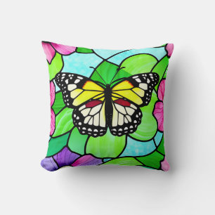 Coussin Papillon coloré en verre coloré