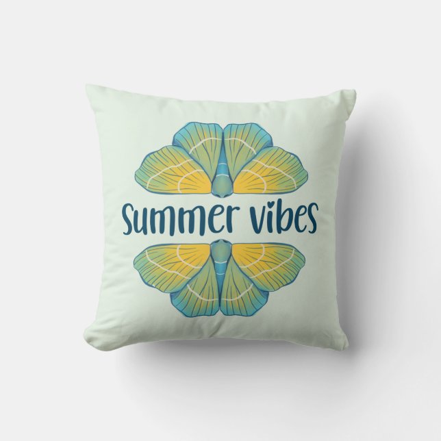 Coussin Papillon des Vibes été (Recto)
